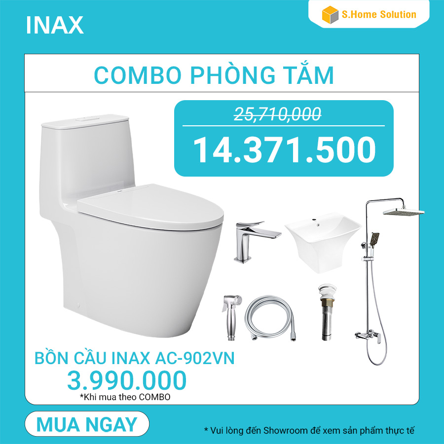 Combo phòng tắm hiện đại - Bồn cầu Inax chỉ 3.990k