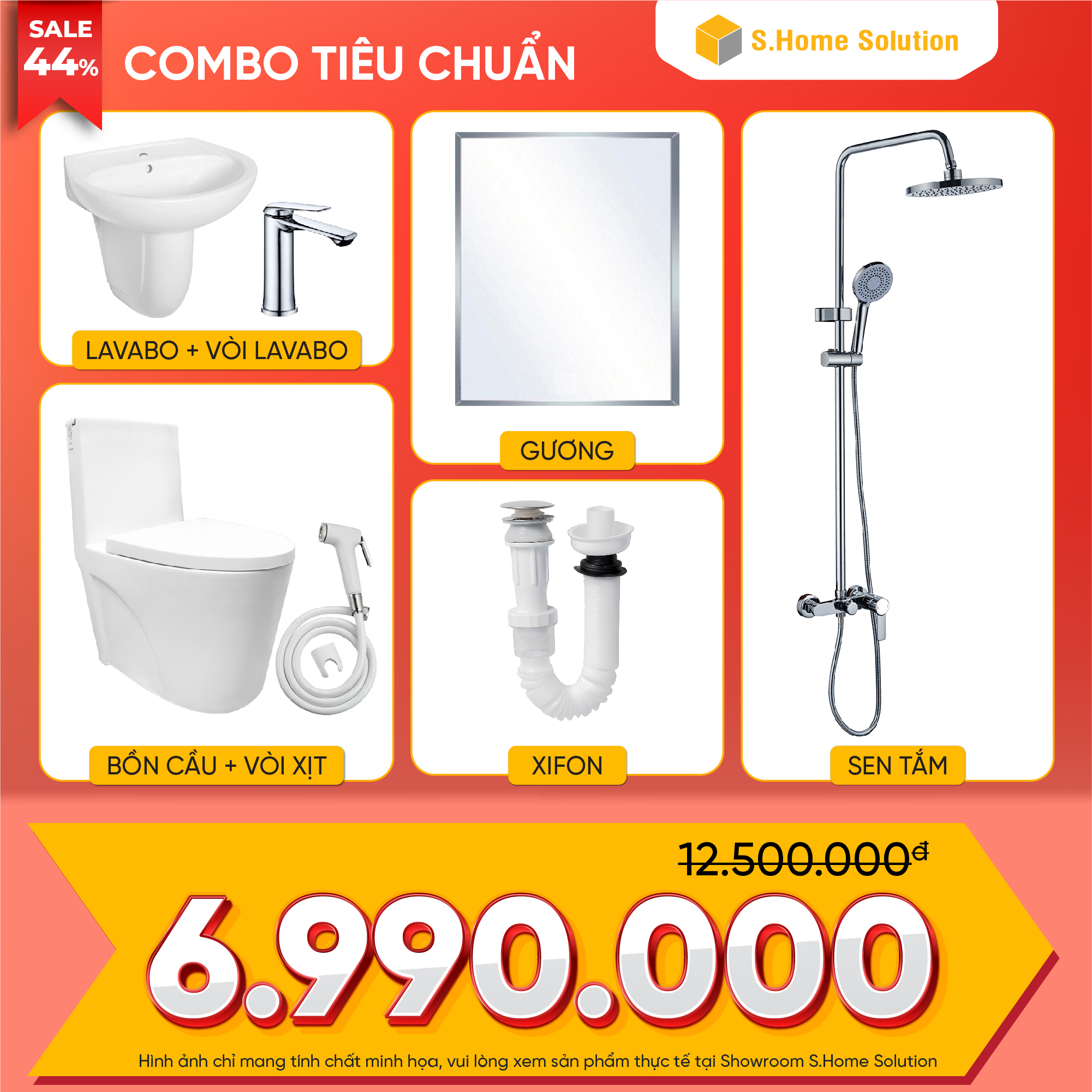 Combo Tiêu Chuẩn thiết bị phòng tắm 6990K