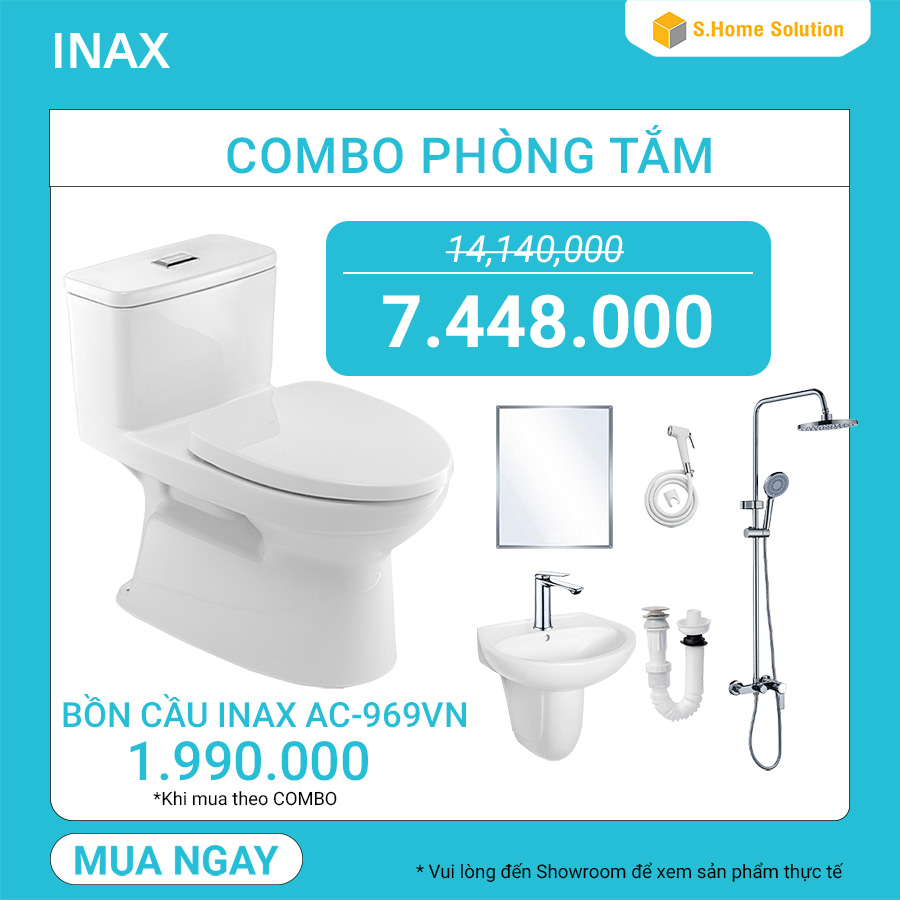 Combo Phòng Tắm Giới Hạn - Bồn cầu Inax chỉ 1.990k