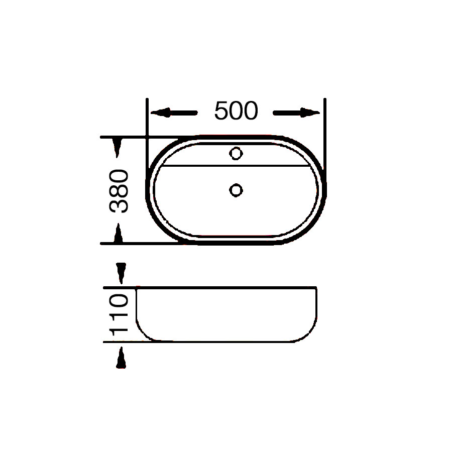 Lavabo đặt bàn DeMuhler ML8496A bản vẽ