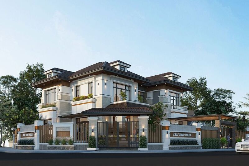 Biệt thự 3 tầng mái Nhật