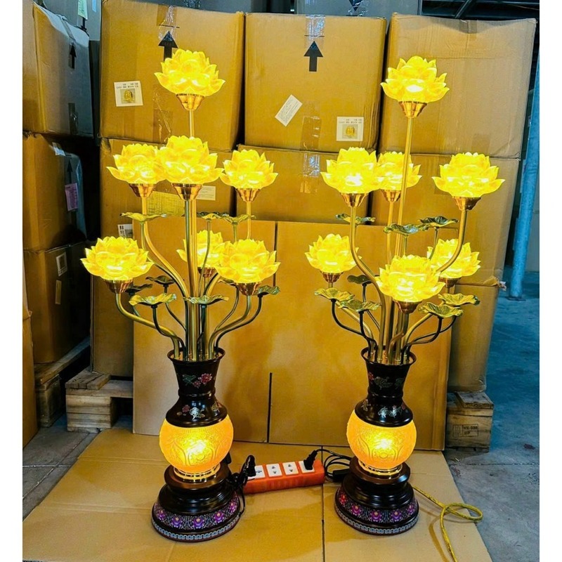 Đèn trang trí bàn thờ gia tiên: đèn led, đèn dầu, đèn thờ sen