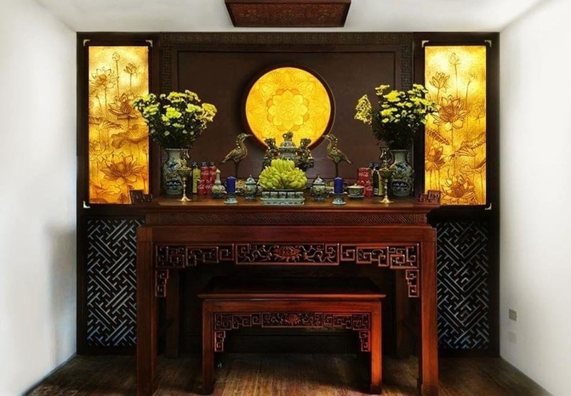 Đèn trang trí bàn thờ gia tiên: đèn led, đèn dầu, đèn thờ sen