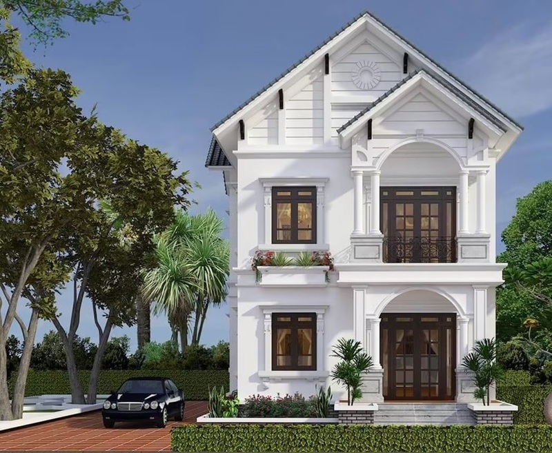 Mẫu nhà 2 tầng mái Thái hiện đại