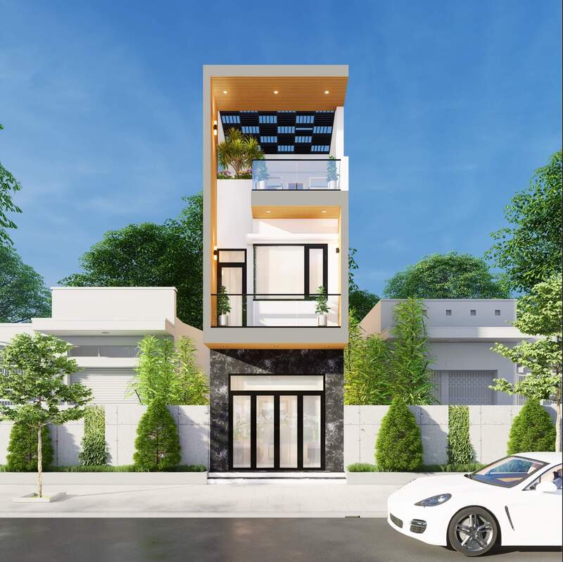 Mẫu nhà 2 tầng có tum