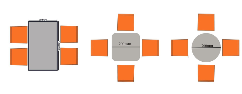 Kích thước bàn ăn 4 người tiêu chuẩn hiện nay