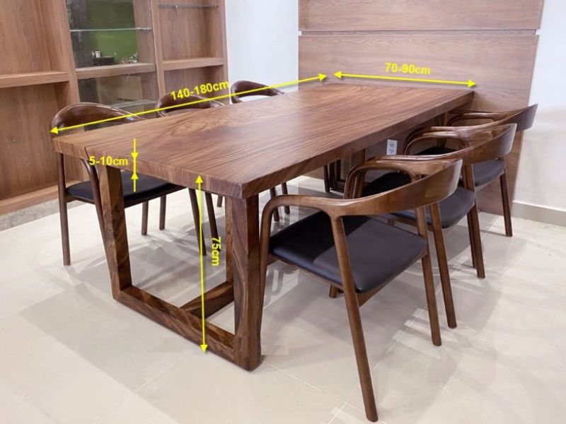 Tiêu chuẩn chung về kích thước bàn ăn 6 người