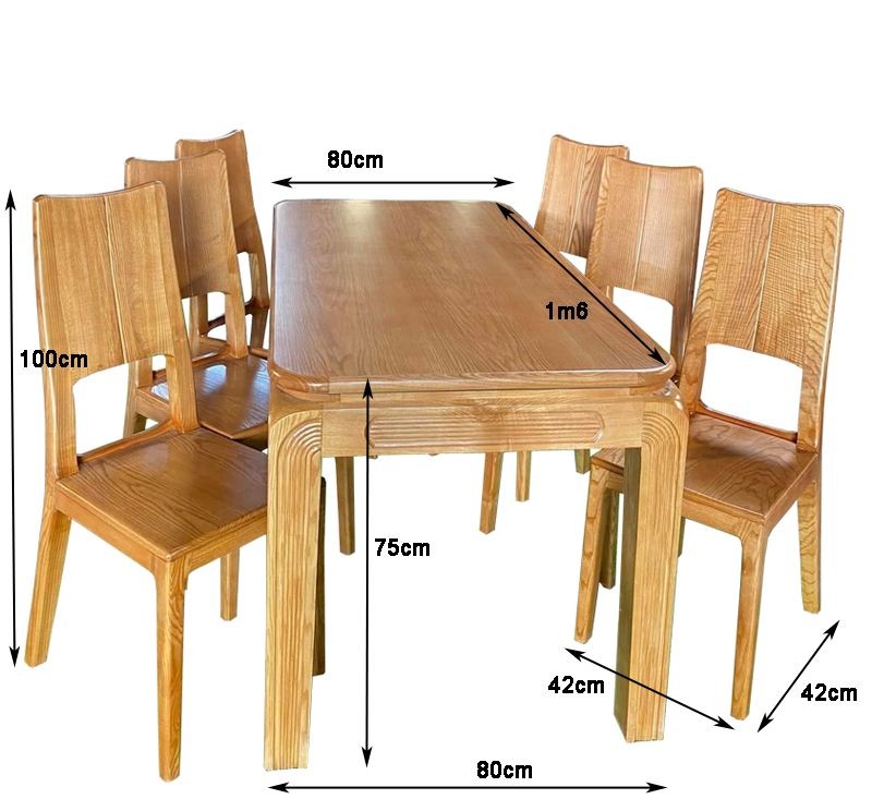 Kích thước bàn ăn gia đình theo số lượng người sử dụng