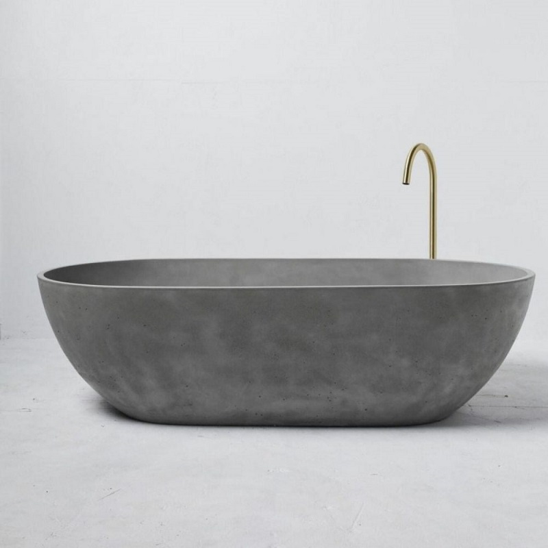Chậu lavabo xi măng đá mài phong cách tối giản