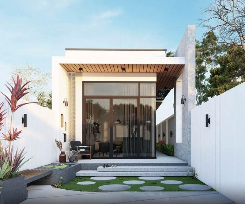 Mẫu nhà ống 1 tầng hiện đại 5x20m