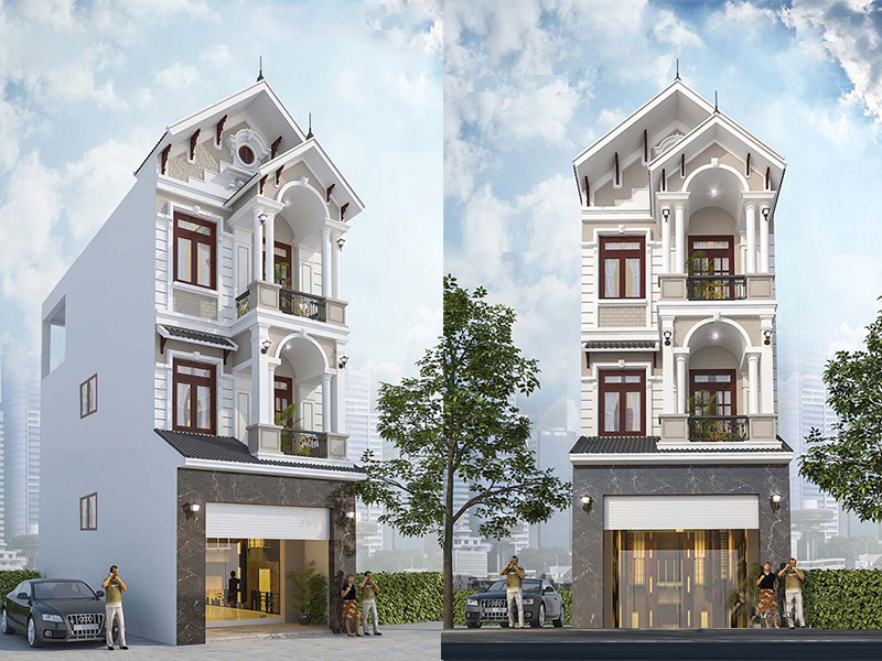 Nhà mái Thái 3 tầng phong cách hiện đại