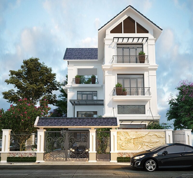Nhà mái Thái 3 tầng mặt tiền 5m