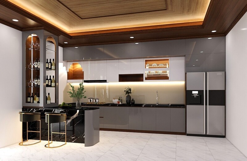 Mẫu quầy bar cho nhà phố, biệt thự