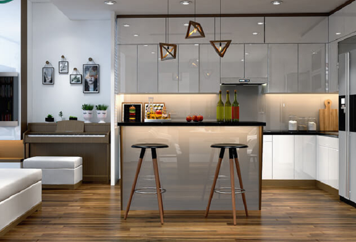 Lưu ý khi thiết kế quầy bar ngăn bếp và phòng khách