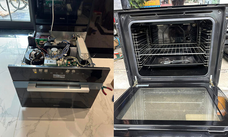 Lò nướng không hoạt động, không vào điện