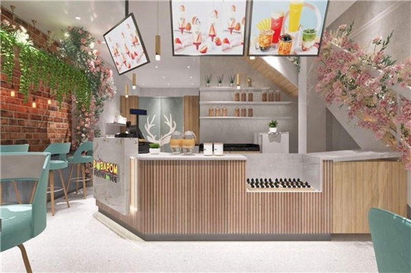 Thiết kế quán trà sữa phong cách hiện đại