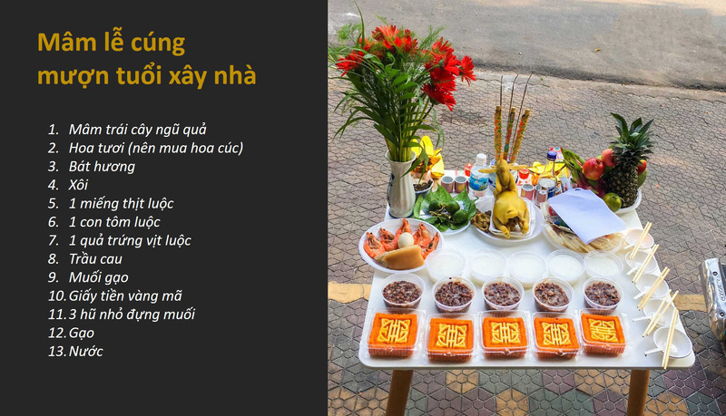 Hướng dẫn thủ tục trả lễ mượn tuổi làm nhà
