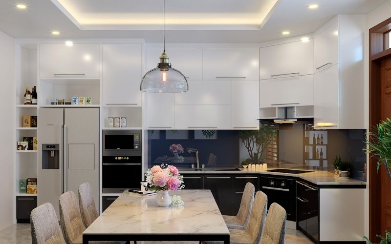 Mẫu trần thạch cao cho phòng bếp – ăn thoáng đãng