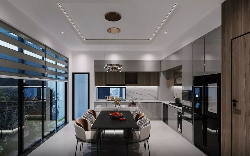 Phong cách nội thất bếp nào sử dụng dùng trần thạch cao?
