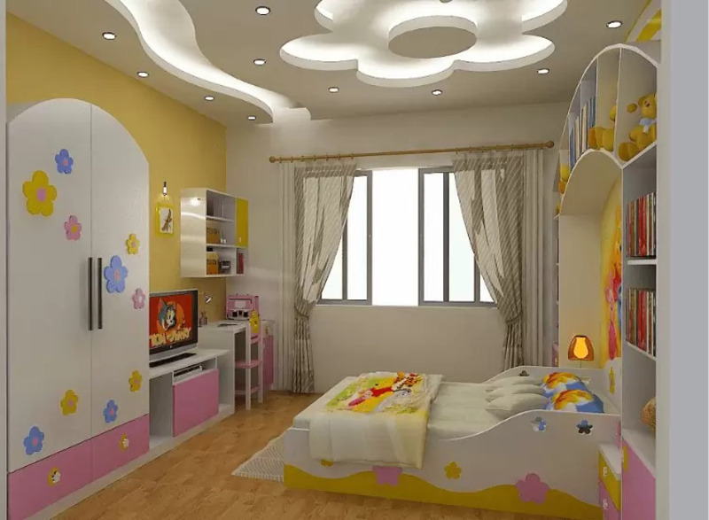 Mẫu trần thạch cao phòng ngủ trẻ em