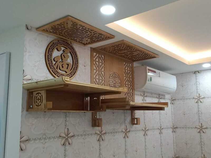 Mẫu bàn thờ treo tường nhỏ gọn cho nhà chung cư