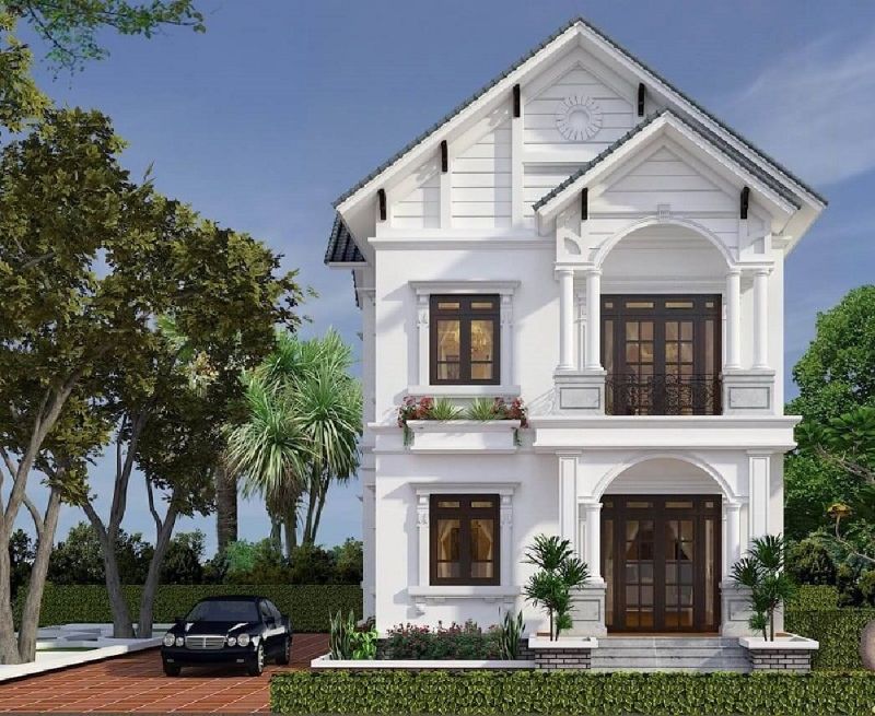Mẫu nhà 2 tầng mái Thái 80m2