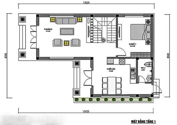 Mẫu nhà 2 tầng 4 phòng ngủ 80m2